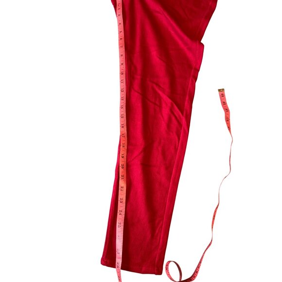 HUE Womens XL Pants Red Stretch Skinny Cotton Blend Preppy - Picture 5 of 10